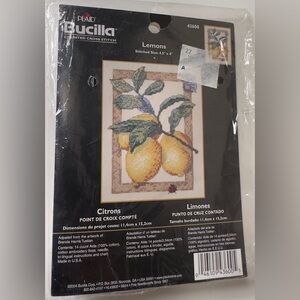 Bucilla Lemons Cross Stitch Kit with Green and Yellow